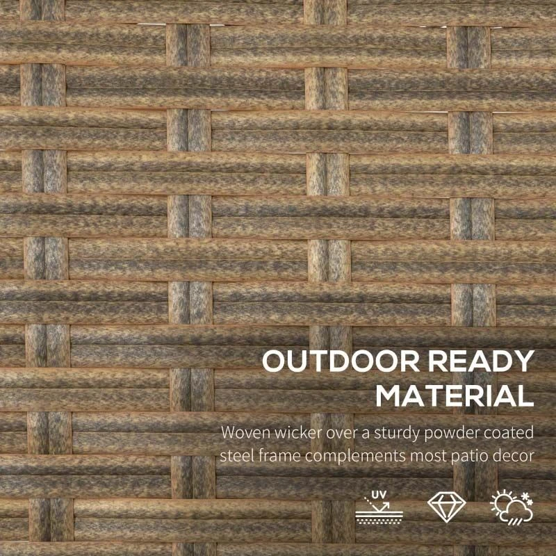 Outsunny 2-Seater Rattan Garden Furniture Set - Khaki/Grey - 867-146V70KK 6 Outsunny 2-Seater Rattan Garden Furniture Set - Khaki/Grey - 867-146V70KK - Image 6