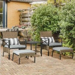 Outsunny 2-Seater Rattan Garden Furniture Set - Khaki/Grey - 867-146V70KK 17 Outsunny 2-Seater Rattan Garden Furniture Set - Khaki/Grey - 867-146V70KK -OUTSUNNY Sales Shop o u outsunny 867 146v70kk lifestyle