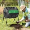 Outsunny 160 Litre Dual Rotating Garden Compost Bin - Black - 845-490BK -OUTSUNNY Sales Shop o u outusnny 845 490bk