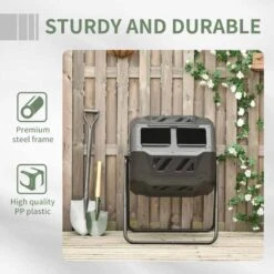Outsunny 160 Litre Dual Rotating Garden Compost Bin - Black - 845-490BK -OUTSUNNY Sales Shop o u outusnny 845 490bk 6