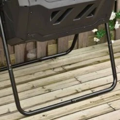 Outsunny 160 Litre Dual Rotating Garden Compost Bin - Black - 845-490BK -OUTSUNNY Sales Shop o u outusnny 845 490bk 7