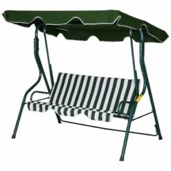 Outsunny 3-Seater Metal Garden Swing Chair - Green - 84A-118 -OUTSUNNY Sales Shop ofvdaa1859ab18499