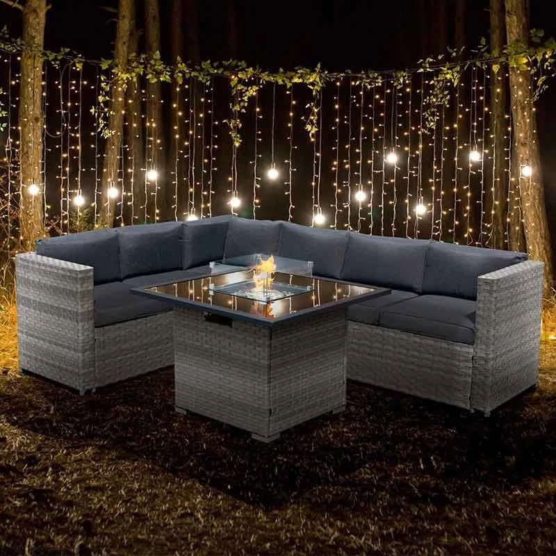 Oseasons® Acorn Rattan 6 Seat Corner Firepit Sofa Set - Dove Grey - 106897 1 Oseasons® Acorn Rattan 6 Seat Corner Firepit Sofa Set - Dove Grey - 106897