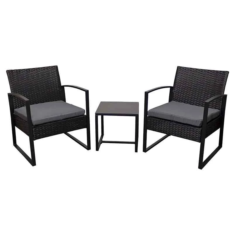 Oseasons® Cumberland KD Rattan Bistro 2 Seat Tea For Two Set - Black - 106982 1 Oseasons® Cumberland KD Rattan Bistro 2 Seat Tea For Two Set - Black - 106982