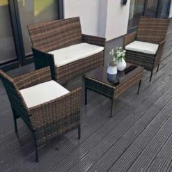 Oseasons® Hawaii KD Rattan 4 Seat Lounge Sofa Set - Dark Brown - 106984