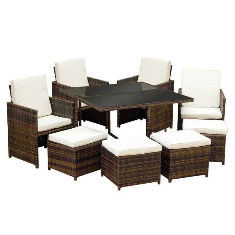 Oseasons® Cube KD Rattan 4-8 Seat Dining Set - Dark Brown - 106987 2 Oseasons® Cube KD Rattan 4-8 Seat Dining Set - Dark Brown - 106987 - Image 2