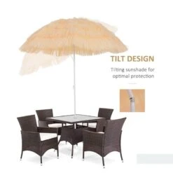 Outsunny Hawaiian Beach Sun Tilting Umbrella - Yellow - 01-0025 15 Outsunny Hawaiian Beach Sun Tilting Umbrella - Yellow - 01-0025 -OUTSUNNY Sales Shop outsunny 01 0025 6 1