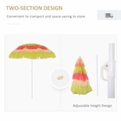 Outsunny Hawaiian Beach Sun Tilting Umbrella - Rainbow - 01-0188 -OUTSUNNY Sales Shop outsunny 01 0188 3