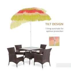 Outsunny Hawaiian Beach Sun Tilting Umbrella - Rainbow - 01-0188 -OUTSUNNY Sales Shop outsunny 01 0188 4