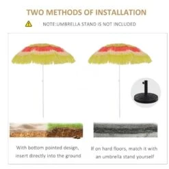 Outsunny Hawaiian Beach Sun Tilting Umbrella - Rainbow - 01-0188 -OUTSUNNY Sales Shop outsunny 01 0188 6