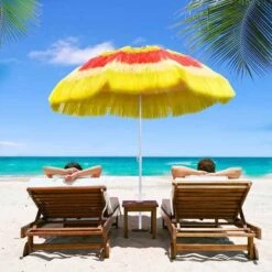 Outsunny Hawaiian Beach Sun Tilting Umbrella - Rainbow - 01-0188