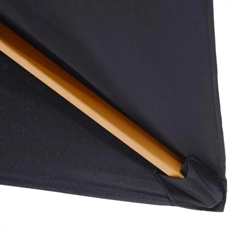 Outsunny 295L X 200W X 255Hcm Wooden Umbrella Parasol - Black - 01-0214 6 Outsunny 295L X 200W X 255Hcm Wooden Umbrella Parasol - Black - 01-0214 - Image 6