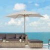 Outsunny 295L X 200W X 255Hcm Wooden Patio Parasol Umbrella - Cream - 01-0215 -OUTSUNNY Sales Shop outsunny 01 0215 8