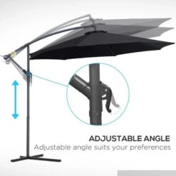 Outsunny 3m Banana Parasol - Black - 01-0217 16 Outsunny 3m Banana Parasol - Black - 01-0217 -OUTSUNNY Sales Shop outsunny 01 0217 4