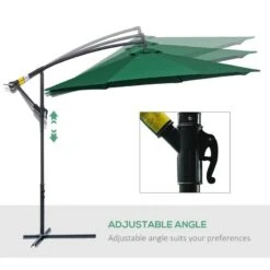 Outsunny 3m Banana Hanging Parasol Umbrella - Green - 01-0219 -OUTSUNNY Sales Shop outsunny 01 0219 4