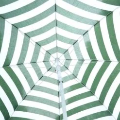 Outsunny Large 1.8m Beach Sun Crank Parasol - Green And White - 01-0220 -OUTSUNNY Sales Shop outsunny 01 0220 6