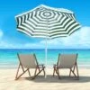 Outsunny Large 1.8m Beach Sun Crank Parasol - Green And White - 01-0220 20 Outsunny Large 1.8m Beach Sun Crank Parasol - Green And White - 01-0220 -OUTSUNNY Sales Shop outsunny 01 0220 9