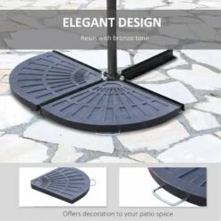 Outsunny Set Of Two Fan-Shaped Parasol Umbrella Weights - Bronze - 01-0221 17 Outsunny Set Of Two Fan-Shaped Parasol Umbrella Weights - Bronze - 01-0221 -OUTSUNNY Sales Shop outsunny 01 0221 3