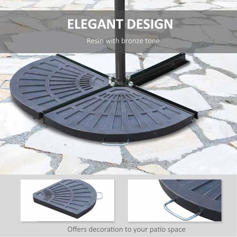 Outsunny Set Of Two Fan-Shaped Parasol Umbrella Weights - Bronze - 01-0221 8 Outsunny Set Of Two Fan-Shaped Parasol Umbrella Weights - Bronze - 01-0221 - Image 8