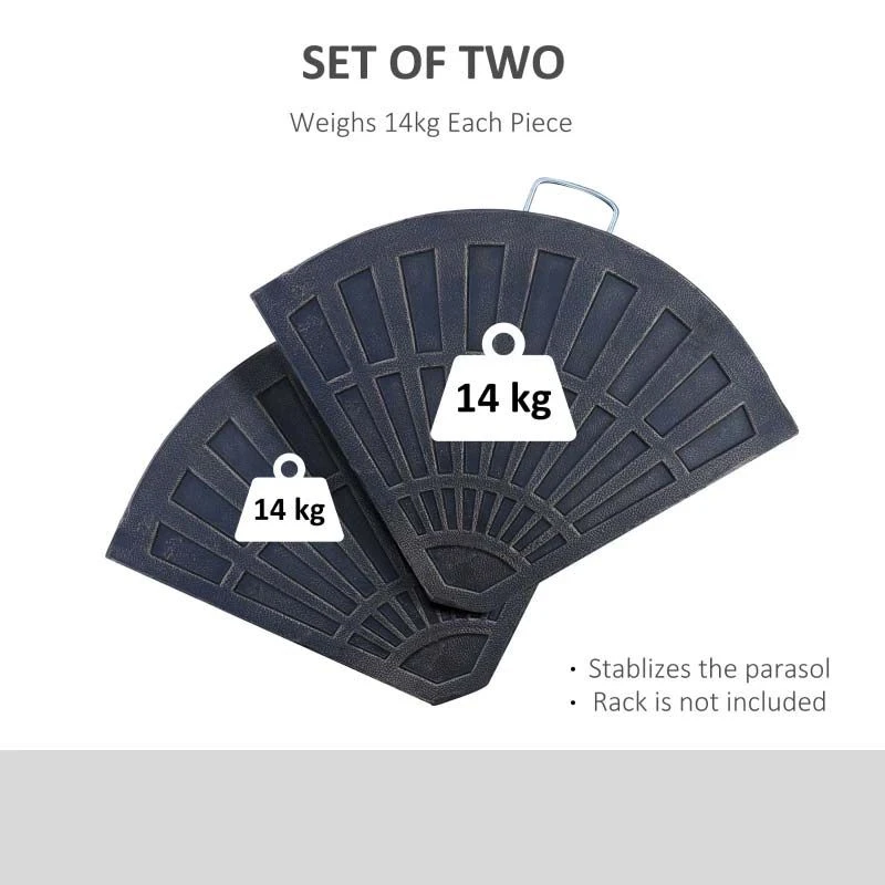 Outsunny Set Of Two Fan-Shaped Parasol Umbrella Weights - Bronze - 01-0221 7 Outsunny Set Of Two Fan-Shaped Parasol Umbrella Weights - Bronze - 01-0221 - Image 7