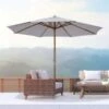 Outsunny Bamboo Parasol - Cream White - 01-0244 -OUTSUNNY Sales Shop outsunny 01 0244