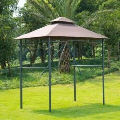 Outsunny Double-Tier BBQ Gazebo Shelter 2.5M (8ft) With Side Shelves - Coffee - 01-0272 14 Outsunny Double-Tier BBQ Gazebo Shelter 2.5M (8ft) With Side Shelves - Coffee - 01-0272 -OUTSUNNY Sales Shop outsunny 01 0272 bbq shelter 11