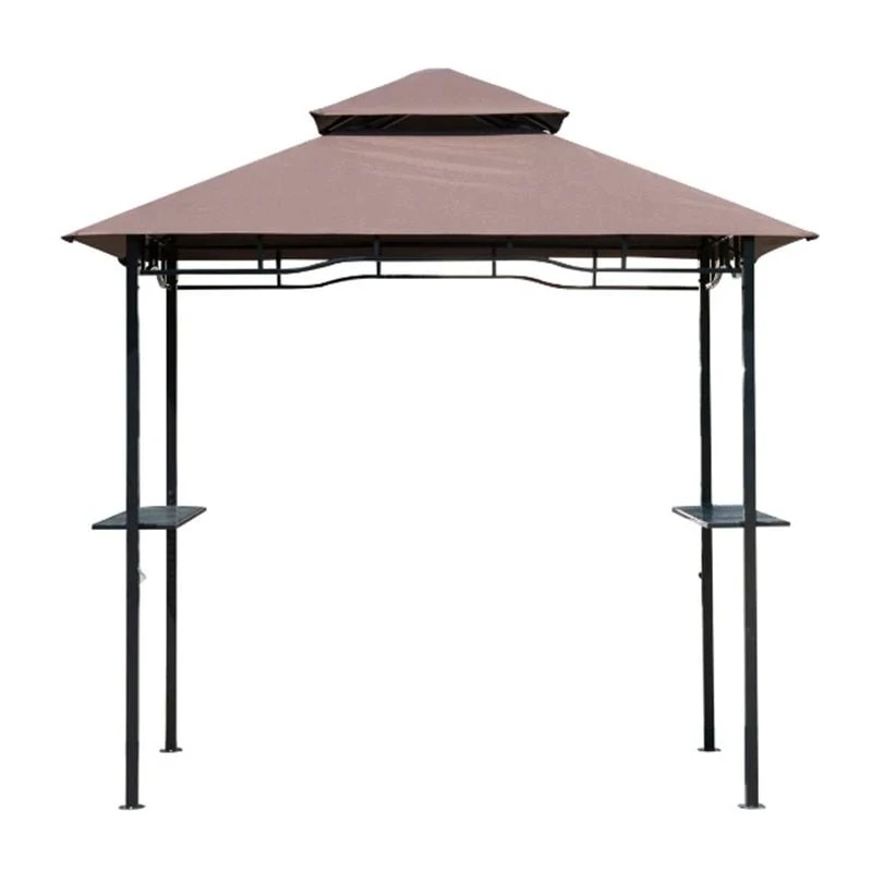 Outsunny Double-Tier BBQ Gazebo Shelter 2.5M (8ft) With Side Shelves - Coffee - 01-0272 8 Outsunny Double-Tier BBQ Gazebo Shelter 2.5M (8ft) With Side Shelves - Coffee - 01-0272 - Image 8