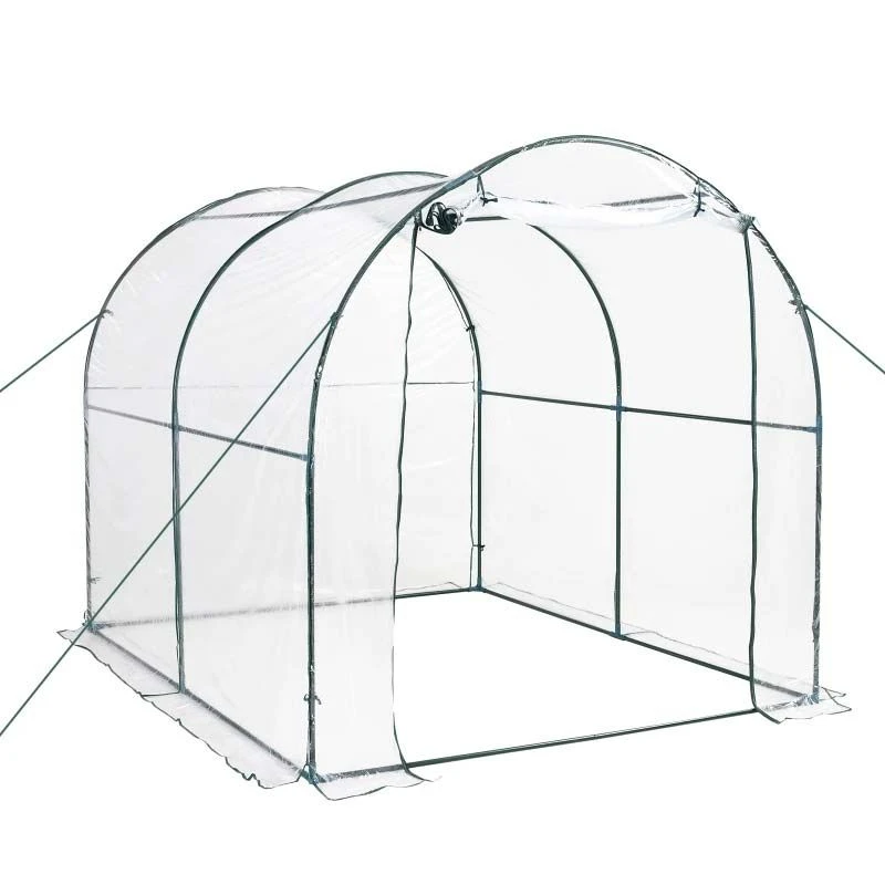 Outsunny Walk-in Greenhouse With Roll-Up Door 200L X 250W X 200Hcm - Transparent - 01-0467 3 Outsunny Walk-in Greenhouse With Roll-Up Door 200L X 250W X 200Hcm - Transparent - 01-0467 - Image 3