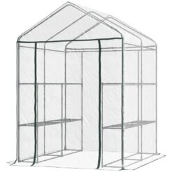 Outsunny Walk In Portable Greenhouse 143L X 143W X 195Hcm - Dark Green - 01-0472 12 Outsunny Walk In Portable Greenhouse 143L X 143W X 195Hcm - Dark Green - 01-0472 -OUTSUNNY Sales Shop outsunny 01 0472 full