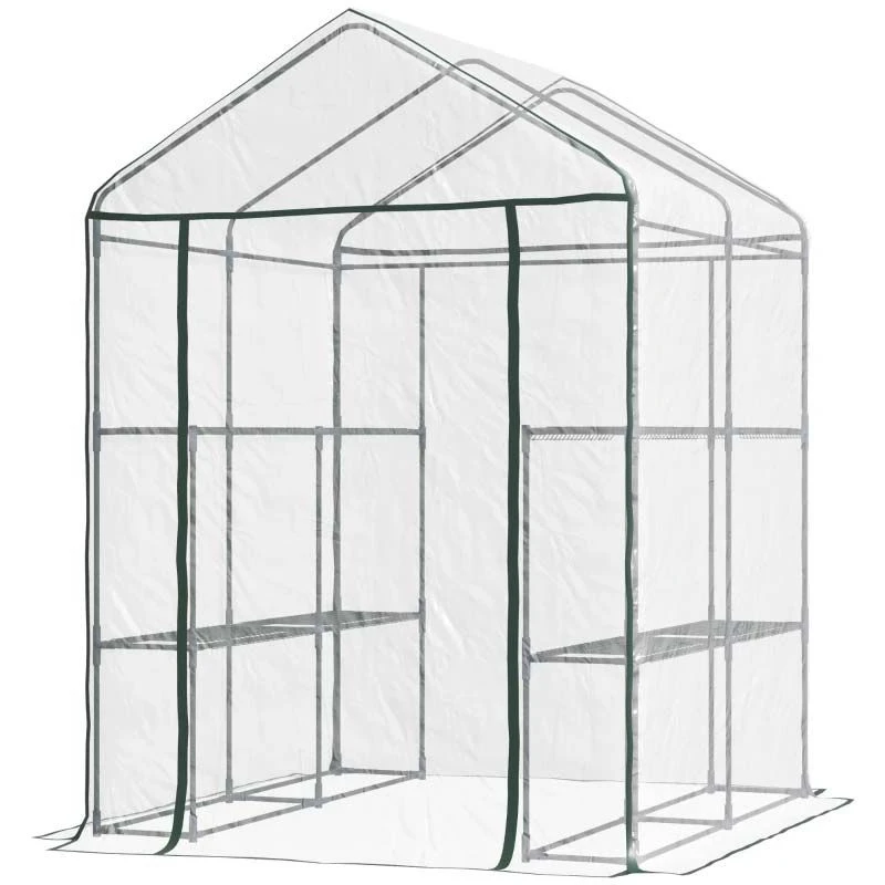 Outsunny Walk In Portable Greenhouse 143L X 143W X 195Hcm - Dark Green - 01-0472 3 Outsunny Walk In Portable Greenhouse 143L X 143W X 195Hcm - Dark Green - 01-0472 - Image 3