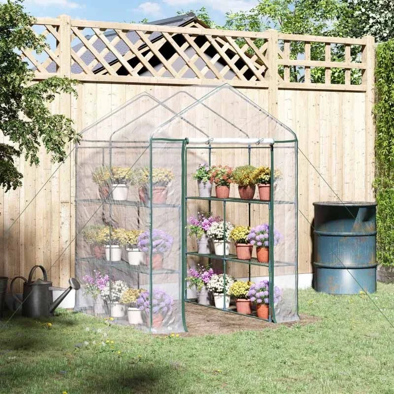 Outsunny Walk In Portable Greenhouse 143L X 143W X 195Hcm - Dark Green - 01-0472 1 Outsunny Walk In Portable Greenhouse 143L X 143W X 195Hcm - Dark Green - 01-0472