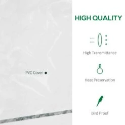 Outsunny Metal Frame Walk-in Greenhouse With Shelves 143L X 73W X 195Hcm - Transparent & Green - 01-0482 -OUTSUNNY Sales Shop outsunny 01 0482 quality