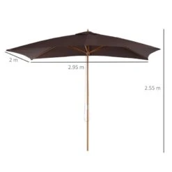Outsunny 3x2m Wooden Umbrella Parasol - Coffee - 01-0580 12 Outsunny 3x2m Wooden Umbrella Parasol - Coffee - 01-0580 -OUTSUNNY Sales Shop outsunny 01 0580 10