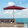 Outsunny 3x2m Wooden Garden Parasol - Wine Red - 01-0581 -OUTSUNNY Sales Shop outsunny 01 0581 9