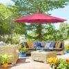 Outsunny 3m Water Resistant Terylene Hanging Parasol - Wine Red - 01-0584