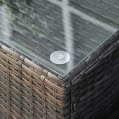 Outsunny Rattan Coffee Table With Glass Table Top - 850mm - Brown - 01-0721 -OUTSUNNY Sales Shop outsunny 01 0721 glass top