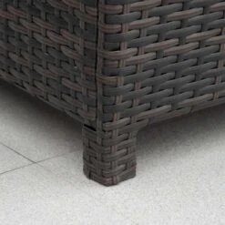 Outsunny Rattan Side Table With Glass Table Top - 640mm - Brown - 01-0723 -OUTSUNNY Sales Shop outsunny 01 0723 rattan