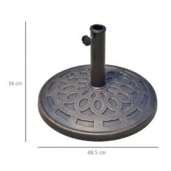 Outsunny Patio Umbrella Stand Parasol Base 14kg Round - Bronze - 01-0898 17 Outsunny Patio Umbrella Stand Parasol Base 14kg Round - Bronze - 01-0898 -OUTSUNNY Sales Shop outsunny 01 0898 2