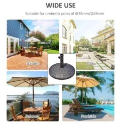 Outsunny Patio Umbrella Stand Parasol Base 14kg Round - Bronze - 01-0898 15 Outsunny Patio Umbrella Stand Parasol Base 14kg Round - Bronze - 01-0898 -OUTSUNNY Sales Shop outsunny 01 0898 4