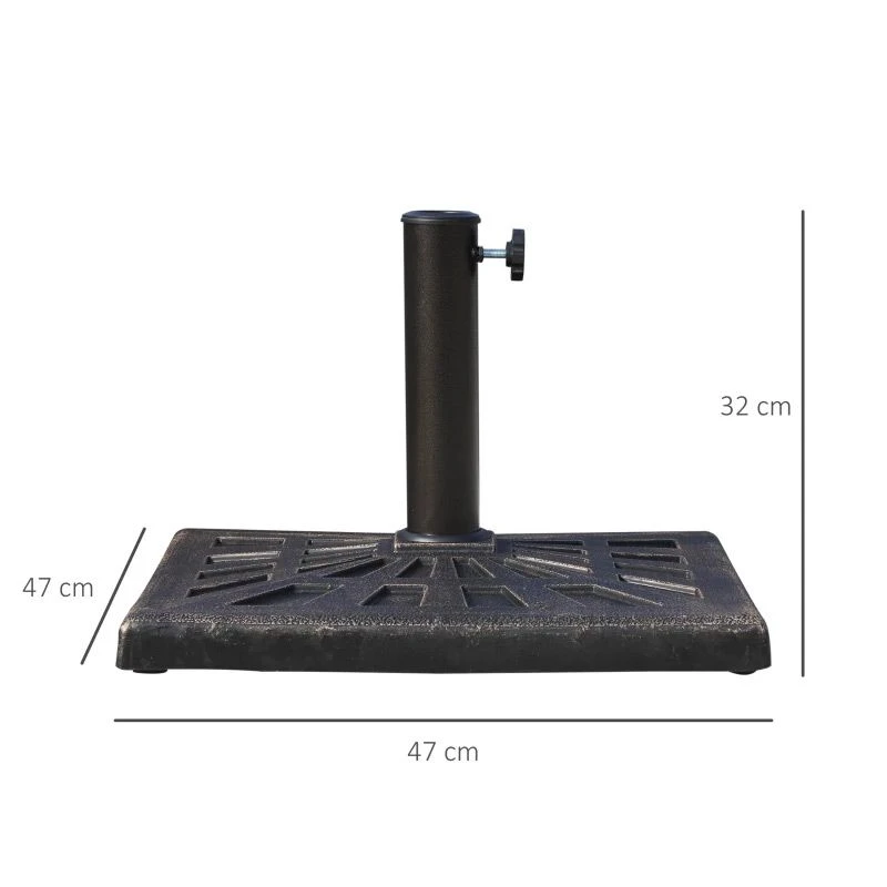 Outsunny 15kg Square Patio Umbrella Stand Base - Bronze - 01-0899 10 Outsunny 15kg Square Patio Umbrella Stand Base - Bronze - 01-0899 - Image 10