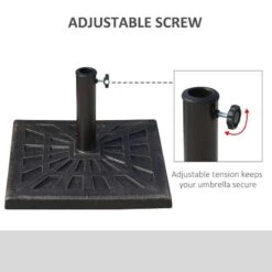 Outsunny 15kg Square Patio Umbrella Stand Base - Bronze - 01-0899 18 Outsunny 15kg Square Patio Umbrella Stand Base - Bronze - 01-0899 -OUTSUNNY Sales Shop outsunny 01 0899 3