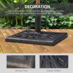 Outsunny 15kg Square Patio Umbrella Stand Base - Bronze - 01-0899 16 Outsunny 15kg Square Patio Umbrella Stand Base - Bronze - 01-0899 -OUTSUNNY Sales Shop outsunny 01 0899 5