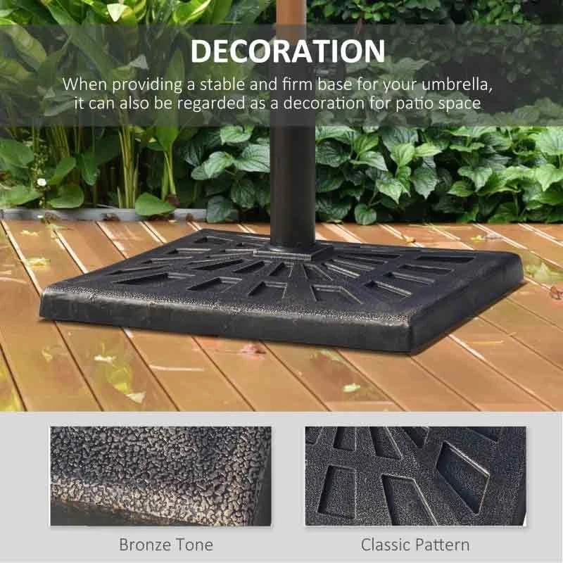 Outsunny 15kg Square Patio Umbrella Stand Base - Bronze - 01-0899 7 Outsunny 15kg Square Patio Umbrella Stand Base - Bronze - 01-0899 - Image 7