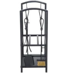 OUTSUNNY HOMCOM Double Tier Firewood Log Rack - Black - 820-143 -OUTSUNNY Sales Shop outsunny 820 143 3