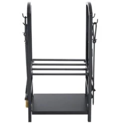 OUTSUNNY HOMCOM Double Tier Firewood Log Rack - Black - 820-143 -OUTSUNNY Sales Shop outsunny 820 143 7