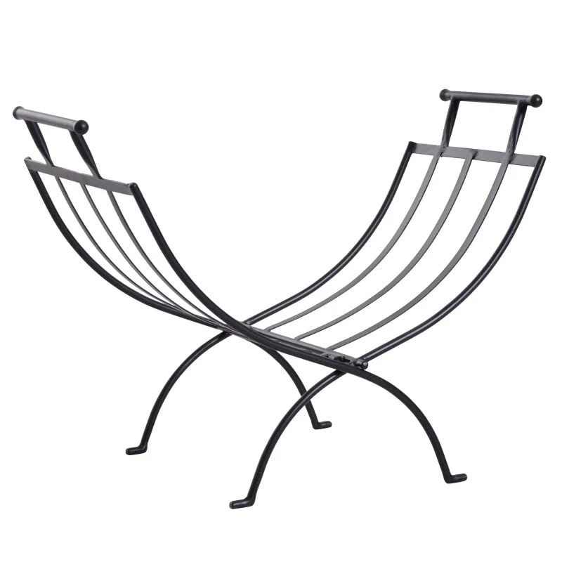 Outsunny Folding Wood Log Holder - Black - 820-150 2 Outsunny Folding Wood Log Holder - Black - 820-150 - Image 2