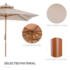 Outsunny 3x3m Double Tier Patio Parasol - Beige - 840-026 -OUTSUNNY Sales Shop outsunny 840 026 3