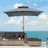 Outsunny 3x3m Wood Square Patio Parasol - Dark Grey - 840-026CG -OUTSUNNY Sales Shop outsunny 840 026cg 12