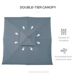 Outsunny 3x3m Wood Square Patio Parasol - Dark Grey - 840-026CG -OUTSUNNY Sales Shop outsunny 840 026cg 4