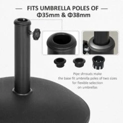 Outsunny 20kg Umbrella Base - Black - 840-040 14 Outsunny 20kg Umbrella Base - Black - 840-040 -OUTSUNNY Sales Shop outsunny 840 040 3